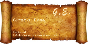 Gurszky Emma névjegykártya